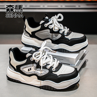 森马板鞋男2026新款今年流行黑色鞋子青少年百搭潮鞋运动休闲鞋子