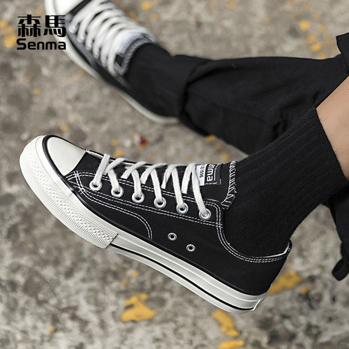 森马帆布鞋男韩版透气低帮