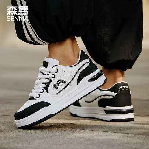 森马厚底板鞋男网面透气