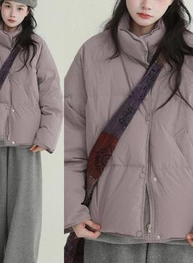 稀有RARE 立领糖果色羽绒服秋冬日系甜美保暖小个子显瘦外套