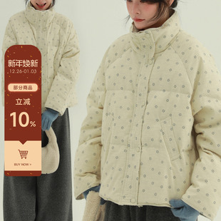 冬季 碎花立领羽绒服短款 立领面包服保暖外套 雪花米糍 稀有RARE