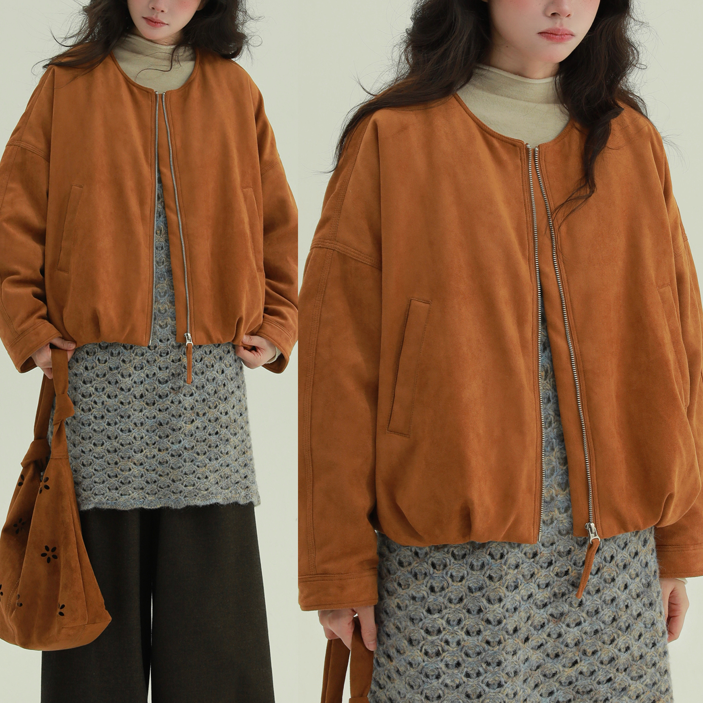 稀有RARE“南瓜马车”麂皮绒南瓜羽绒服小个子文艺复古保暖外套女