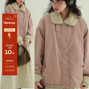 稀有RARE“冬季软云朵”浅色系柔软全毛绒休闲夹克日系保暖短外套