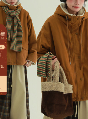 稀有RARE“木屋”连帽全毛休闲外套文艺复古休闲工装夹克保暖外套