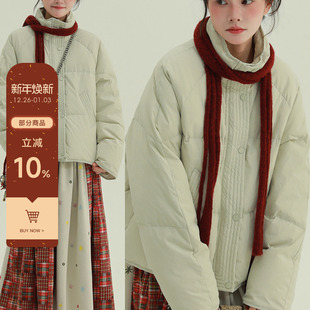 稀有RARE 立领90羽绒服保暖复古文艺舒适简约百搭外套上衣 暖暖