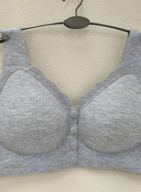 戴美康8086背心式前扣文胸罩无钢圈宽肩带薄款固定杯妈妈大码内衣