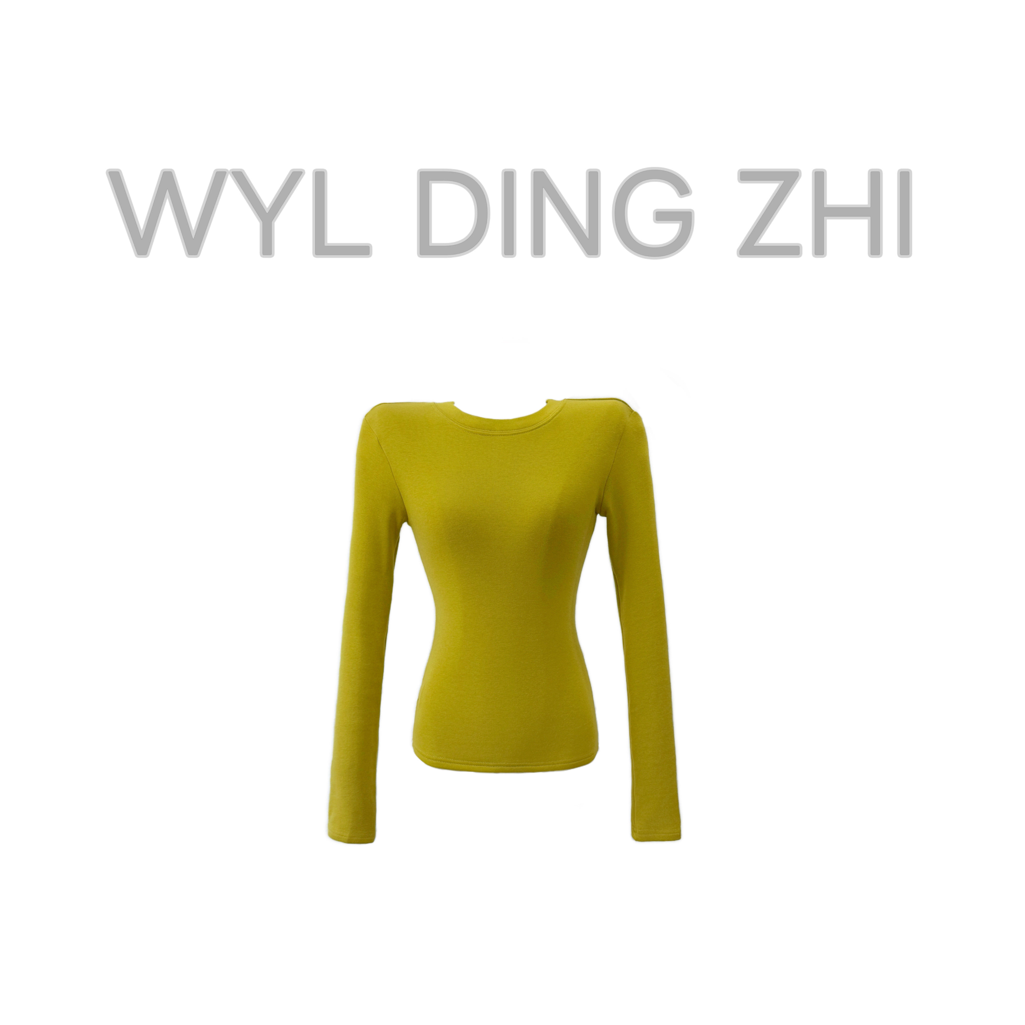 BinGBinglin大雯子基础圆领长袖T恤女磨毛绒冬修身显瘦打底衫上衣