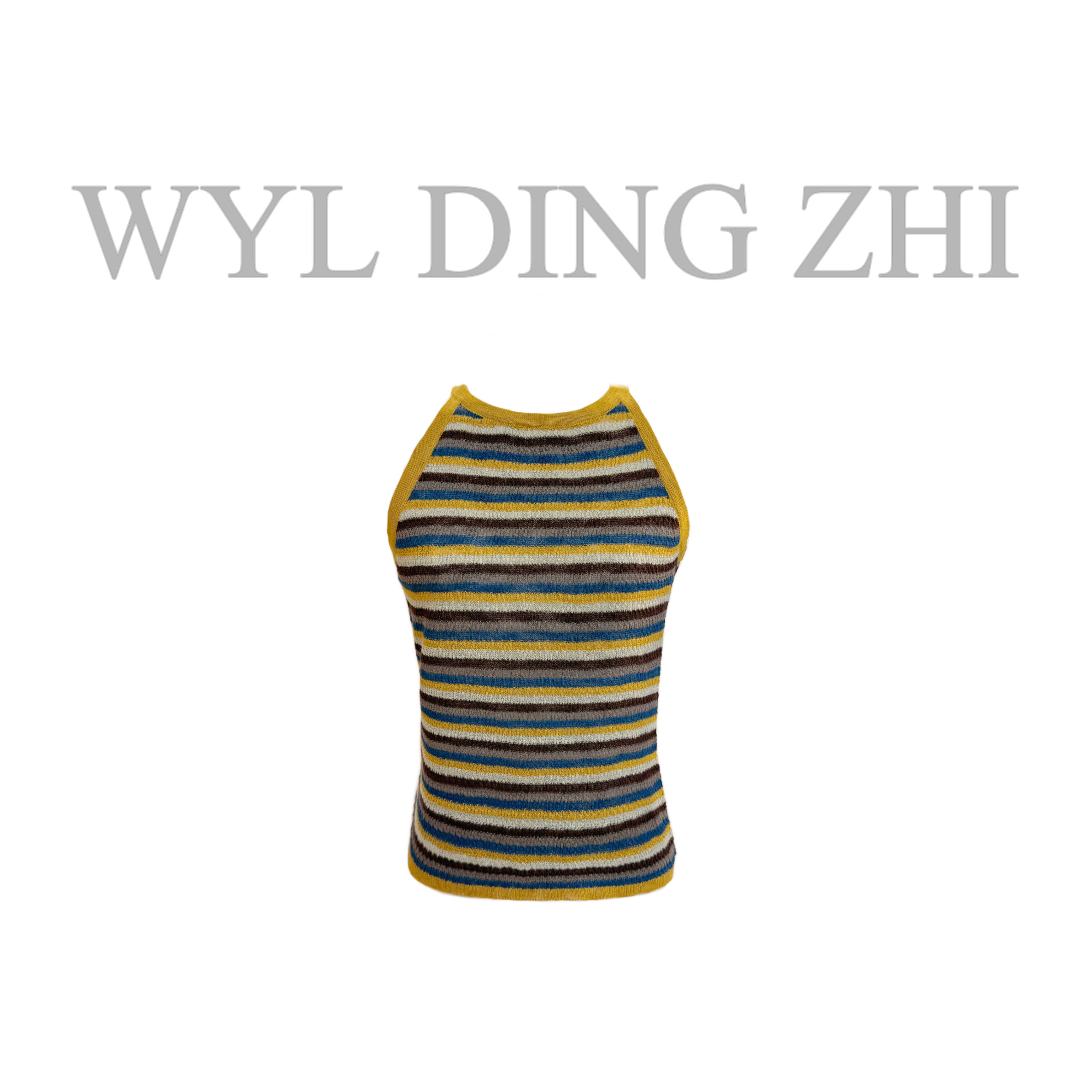 叁吉 大雯子 复古港风辣妹条纹针织吊带背心女外穿高级感无袖上衣