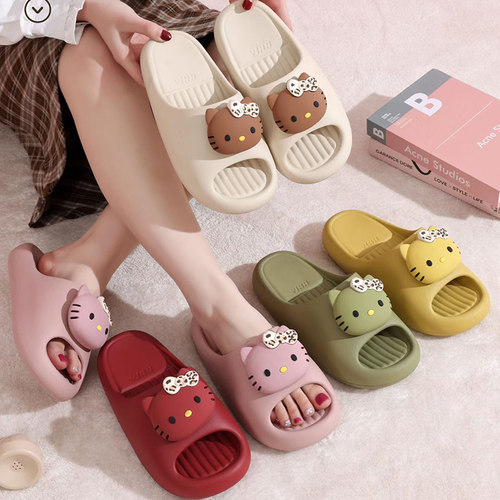 夏季KT猫可爱防滑厚底女士凉拖