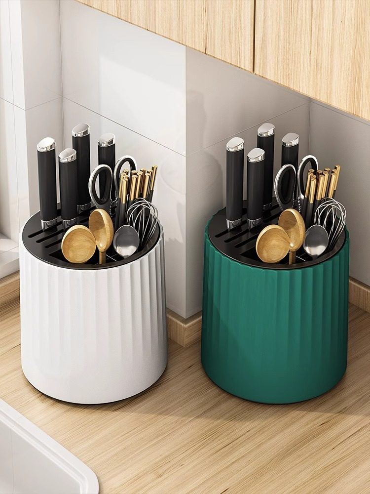 厨房旋转刀架置物架家用台面筷子笼多功能菜刀筷筒刀具一体收纳盒,3C数码配件,USB多功能数码宝,淘宝优惠券,粉丝福利购,淘宝优惠卷