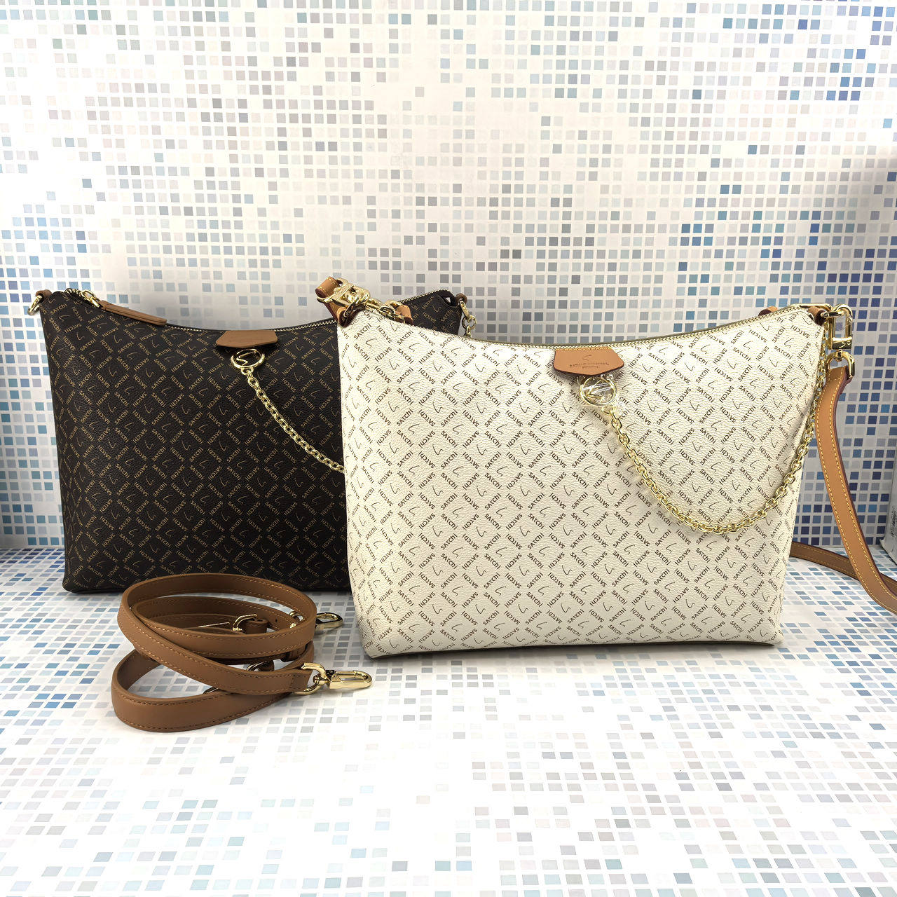 26新款SATCHI沙驰女包腋下包印花手提单肩斜挎包CH08492-3WX-3FY