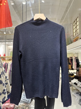 25819女2025秋冬款亮丝半高领绵羊毛针织毛衣修身打底衫内搭上衣