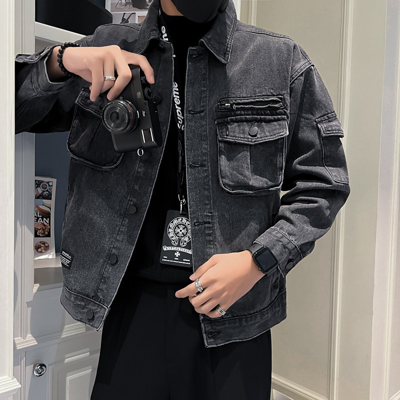 秋冬水洗牛仔外套夹克抖音直播高品质男上衣D326-1 NT933P135图片