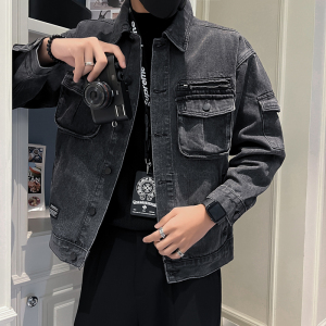 秋冬水洗牛仔外套夹克抖音直播高品质男上衣D326-1 NT933P135图片