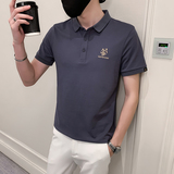 2024夏装男刺绣虎头POLO社会小伙短袖潮男POLO衫D326-16801P45，男装Polo衫，星座1101