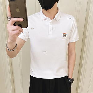 2024夏装新品虎头刺绣上衣POLO衫无头风短袖POLOD326-1 6850 P55图片