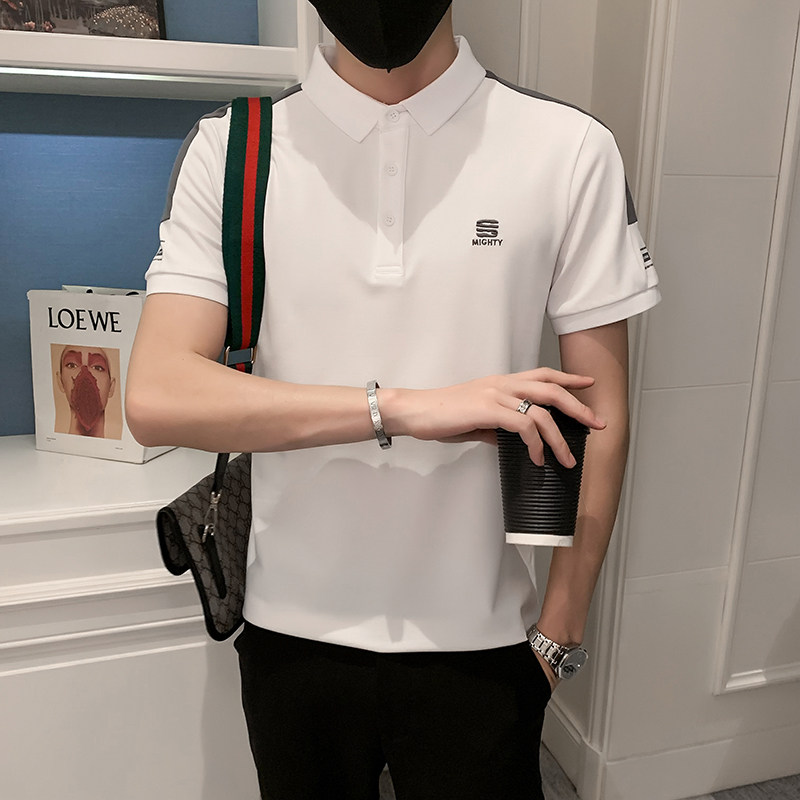 2024夏季刺绣精神小伙短袖POLO衫社会青年上衣潮D326-16806P55,男装Polo衫,星座1101