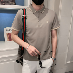 2024夏装男刺绣虎头POLO社会小伙短袖潮男POLO衫D326-1 6803 P55图片