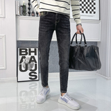 2024秋冬男新款牛仔长裤韩版青少年修身小脚裤潮D326-19033P85，男装休闲裤，星座1101