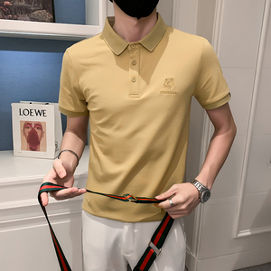 2024夏装男刺绣虎头POLO社会小伙短袖潮男POLO衫D326-1 6801 P45图片