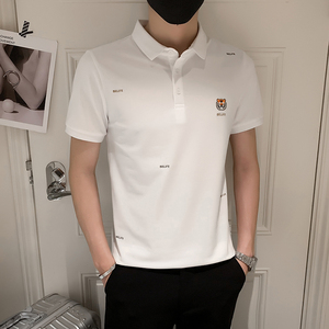 2023夏装男刺绣虎头POLO社会小伙短袖潮男POLO衫D326-1 6850 P55图片