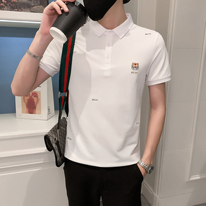 2024夏装男刺绣虎头POLO社会小伙短袖潮男POLO衫D326-1 6850 P55图片