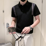 2024春夏男打底衫短袖上衣POLO衫抖音拼接男D326-16882P55，男装T恤，星座1101