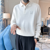 秋装新款社会风翻领POLO卫衣上衣男直播D326-18152P78控108，男装卫衣，星座1101