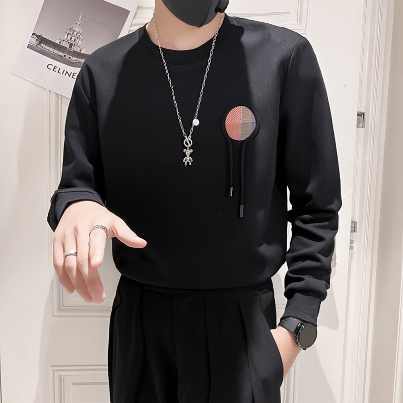 2024秋装新款社会风贴标卫衣上衣男直播D326-11205P68控98，男装卫衣，星座1101