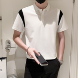 2024春夏男打底衫短袖上衣POLO衫抖音拼接男D326-16818P48，男装T恤，星座1101