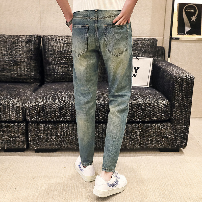 高品质2024春夏微哈伦直筒牛仔裤休闲男装九分裤D326-15262P85,男装牛仔裤,星座1101