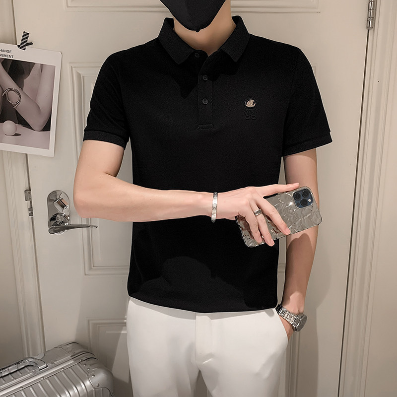 2024夏装男印花POLO新款社会小伙短袖潮男POLO衫D326-16815P55,男装T恤,星座1101