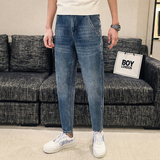 高品质2024春夏微哈伦直筒牛仔裤休闲男装九分裤D326-15733P85，男装牛仔裤，星座1101
