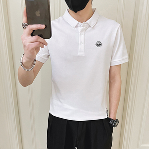 2024夏装新品精神小伙短袖POLO衫无头风刺绣POLO D326-1 9001 P55图片