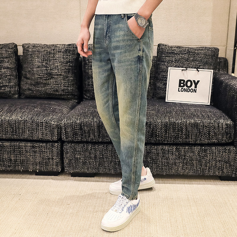 高品质2024春夏微哈伦直筒牛仔裤休闲男装九分裤D326-15262P85,男装牛仔裤,星座1101