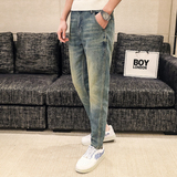高品质2024春夏微哈伦直筒牛仔裤休闲男装九分裤D326-15262P85，男装牛仔裤，星座1101