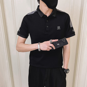 2022社会小伙新款短袖POLO衫刺绣无头风半袖POLO D326-1 6806 P55图片