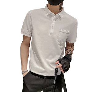 2024夏装男POLO新款社会小伙短袖潮男POLO衫上衣D326-1 6676 P55图片
