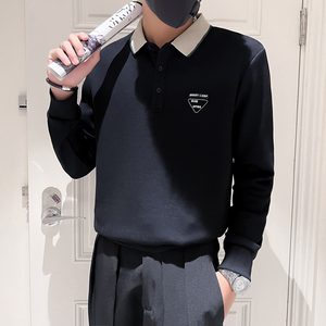 2024秋冬男新款韩版刺绣上衣打底衫青少年卫衣D326-1 8111P68控98图片