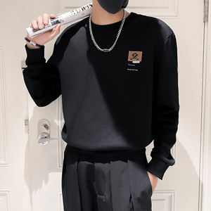 2024秋冬男新款韩版印花上衣打底衫青少年卫衣D326-1 1215P68控98图片
