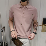 2022刺绣熊夏季精神小伙短袖POLO衫社会青年上衣D326-16659P48，男装Polo衫，星座1101