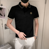 抖音2024夏装男刺绣POLO社会小伙短袖POLO衫D326-16803P55，男装T恤，星座1101