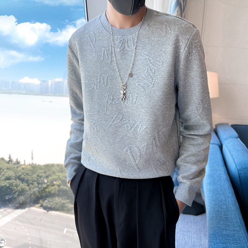 秋装新款社会风针织条纹卫衣上衣男直播D326-15561P68控98,男装卫衣,星座1101