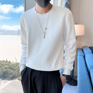 秋装新款社会风针织条纹卫衣上衣男直播D326-1 5561 P68控98图片