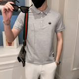 2024夏季刺绣精神小伙短袖POLO衫社会青年上衣潮D326-19001P55，男装Polo衫，星座1101