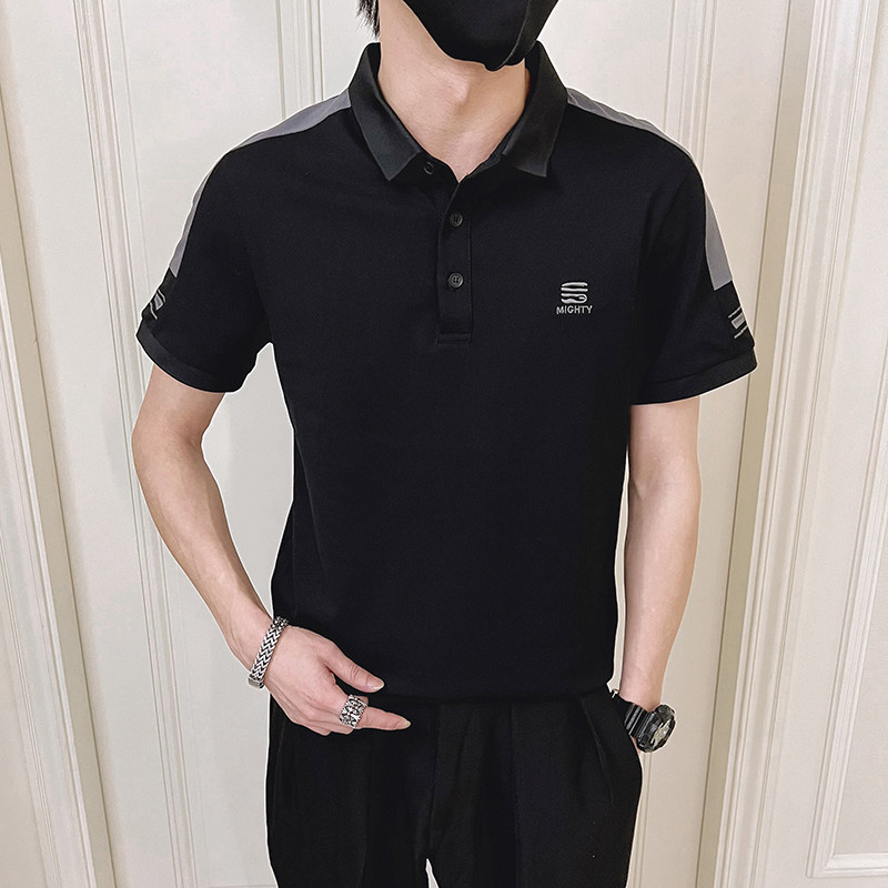 2022社会小伙新款短袖POLO衫刺绣无头风半袖POLOD326-16806P55,男装Polo衫,星座1101