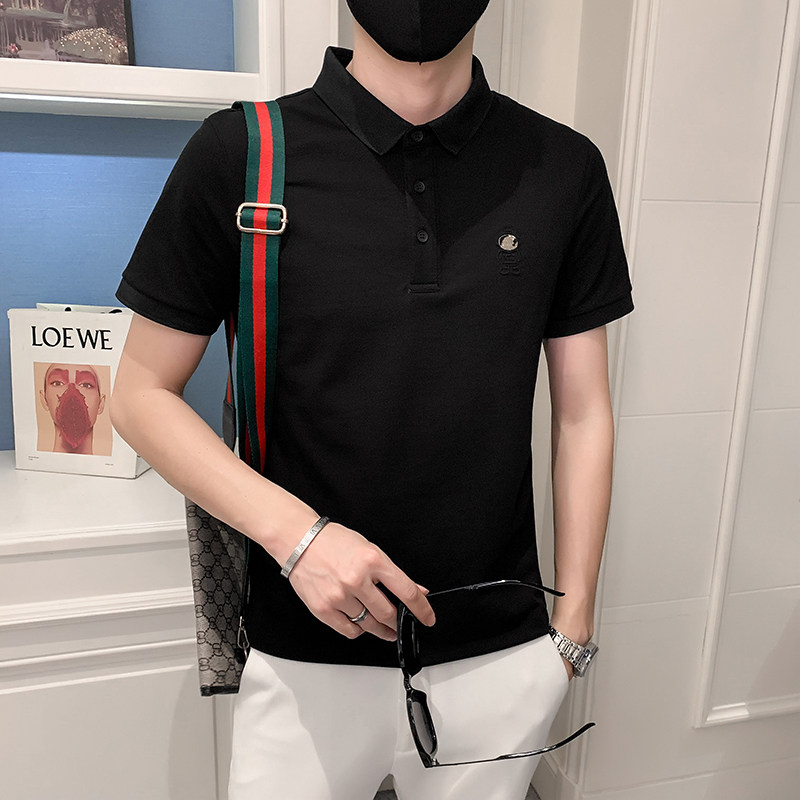 2024夏装男印花POLO新款社会小伙短袖潮男POLO衫D326-1 6815 P55图片