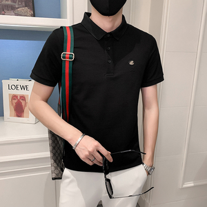 2024夏装男印花POLO新款社会小伙短袖潮男POLO衫D326-1 6815 P55图片