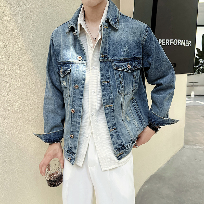 轻熟风高品质抖音复古水洗高克重牛仔男外套D326-12023P145,女装短外套,星座1101