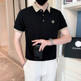 2024春夏男打底衫短袖上衣POLO衫抖音刺绣男D326-16808P48，男装T恤，星座1101